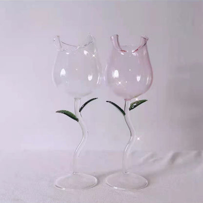 Glass Rose Shaped Wine Cup