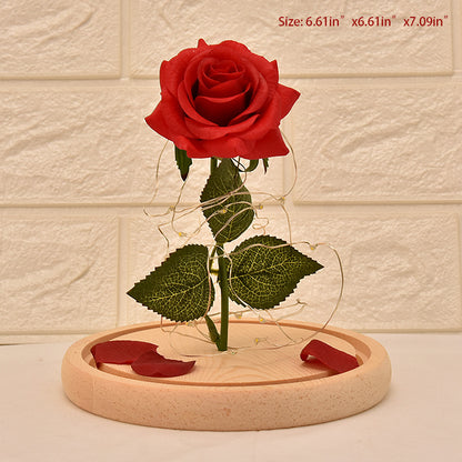 Glass Cover Rose LED Light Valentine Day Gift