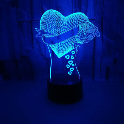 Customize Your 3D Effect Optical Illusion Table Rose Lamp With Your Name For Valentines