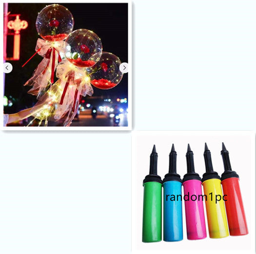 LED Luminous Balloon Rose Bouquet Transparent Bobo Ball Rose