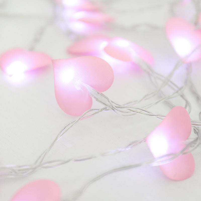 Led Curtain Lights Fabric Peach Heart String Lights