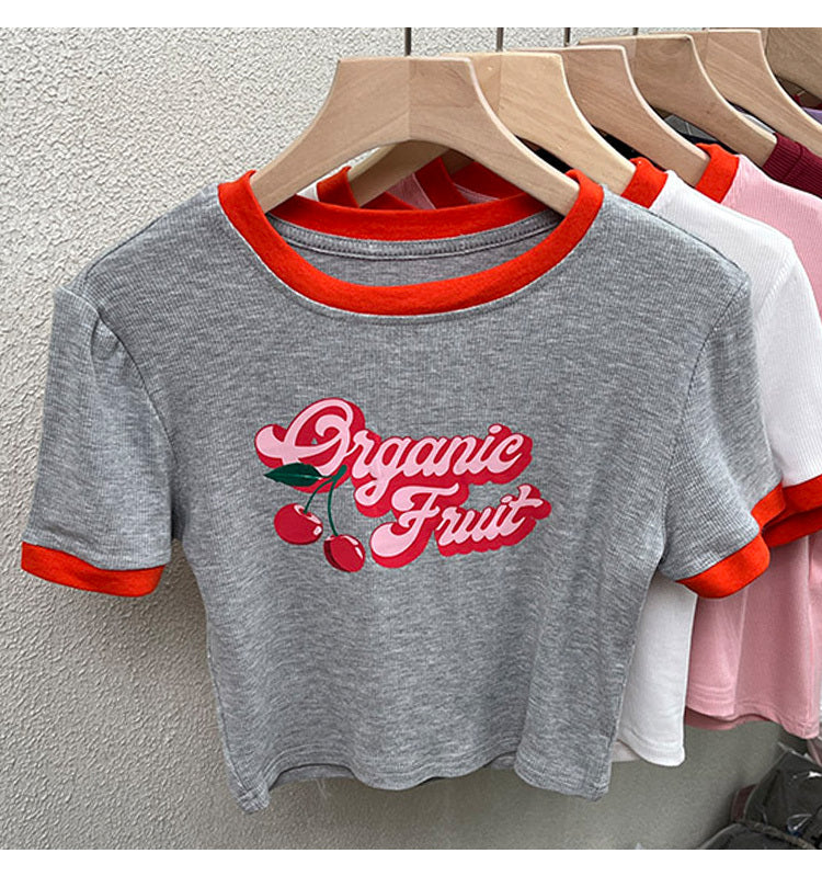 Organic Fruit Slim-fit Crop-top