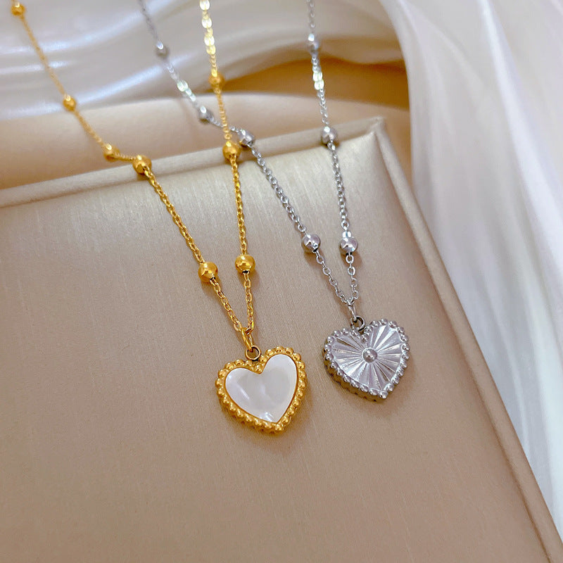 Heart-shape Love Gold Necklace For Valentines Day