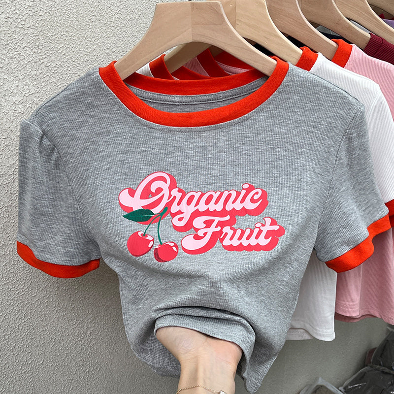 Organic Fruit Slim-fit Crop-top