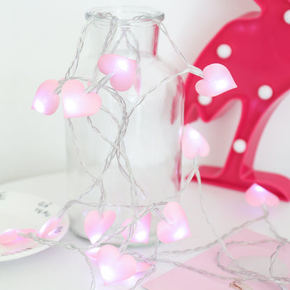 Led Curtain Lights Fabric Peach Heart String Lights