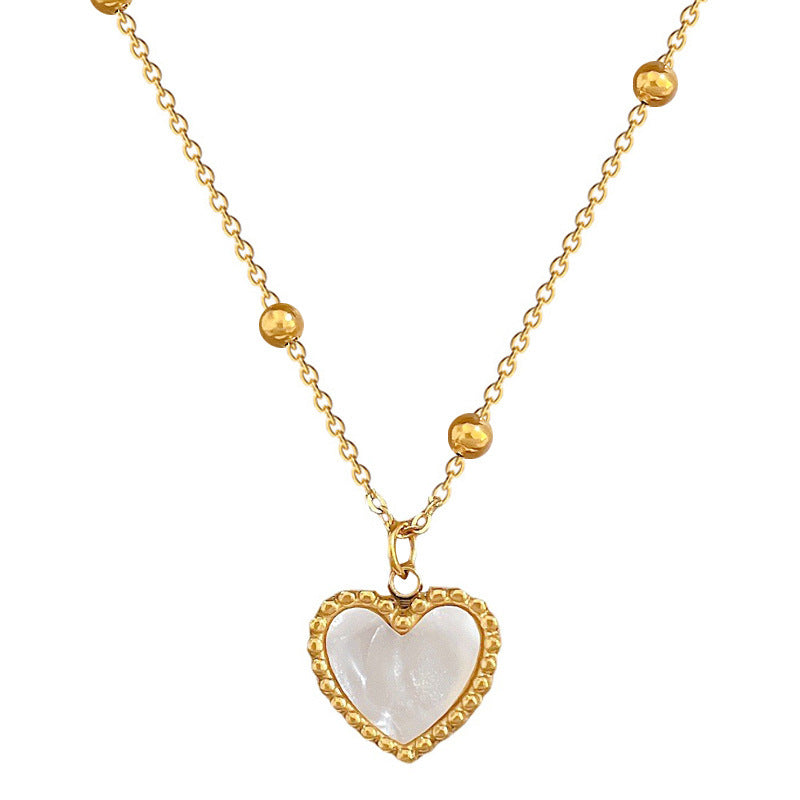 Heart-shape Love Gold Necklace For Valentines Day