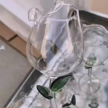 Glass Rose Shaped Wine Cup