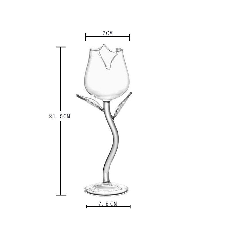 Glass Rose Shaped Wine Cup