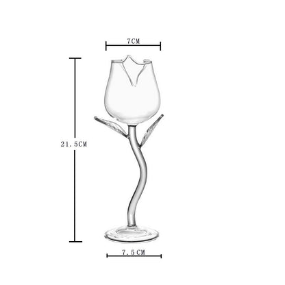 Glass Rose Shaped Wine Cup