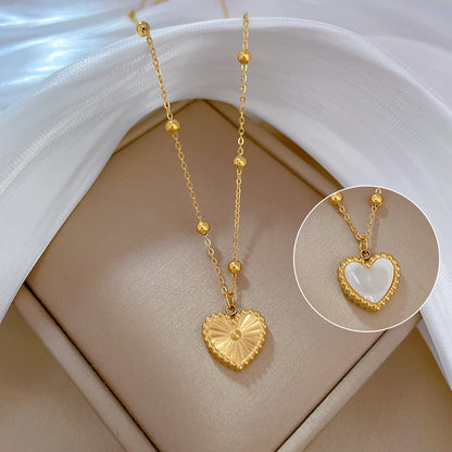 Heart-shape Love Gold Necklace For Valentines Day