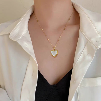 Heart-shape Love Gold Necklace For Valentines Day