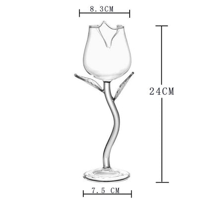 Glass Rose Shaped Wine Cup