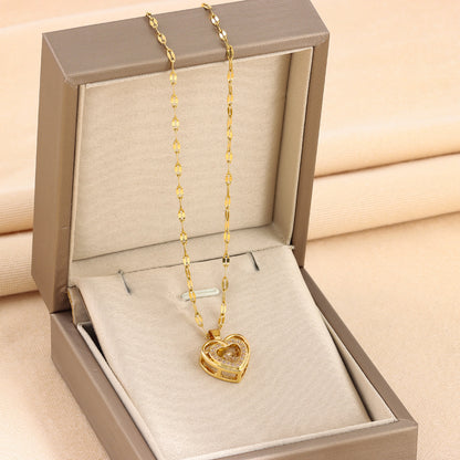 Valentines Day Gift Double-layer Smart Love Pendant Necklace Fashion Jewelry