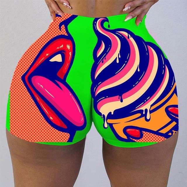 Graphic Biker Shorts