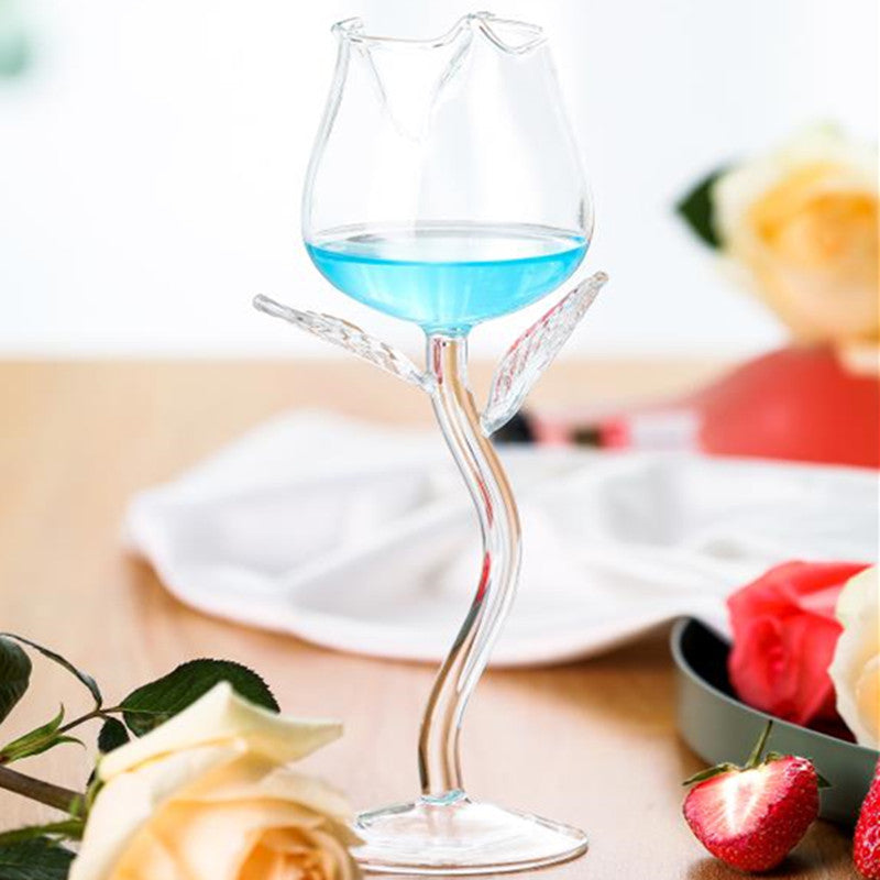 Glass Rose Shaped Wine Cup