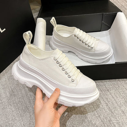 Thick-soled Canvas Platform Sneakers