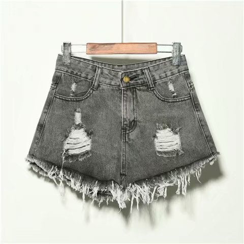 Loose High Waist Cut Out Jean Shorts