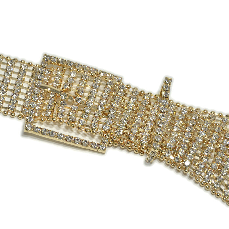 Eight-row Bright Crystal Diamond Belt Chain