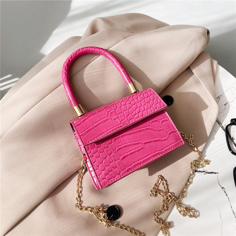 Ladies Small Square Bag PU Chain Crossbody Bag