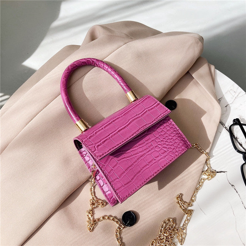 Ladies Small Square Bag PU Chain Crossbody Bag