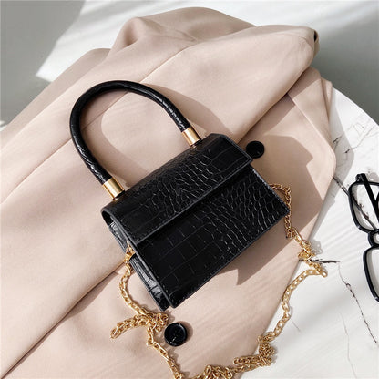 Ladies Small Square Bag PU Chain Crossbody Bag