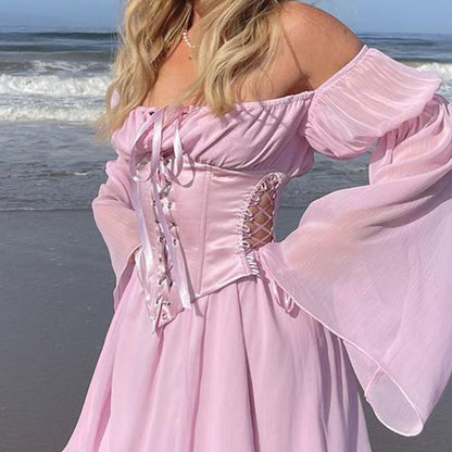 Chiffon Summer Bandage Corset Casual Dress