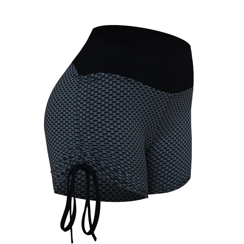 Honeycomb High Waist Running Fitness Shorts