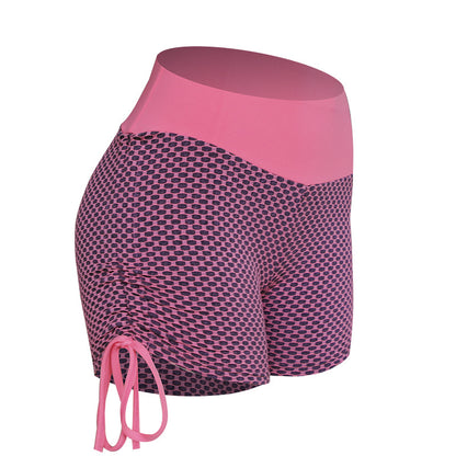 Honeycomb High Waist Running Fitness Shorts