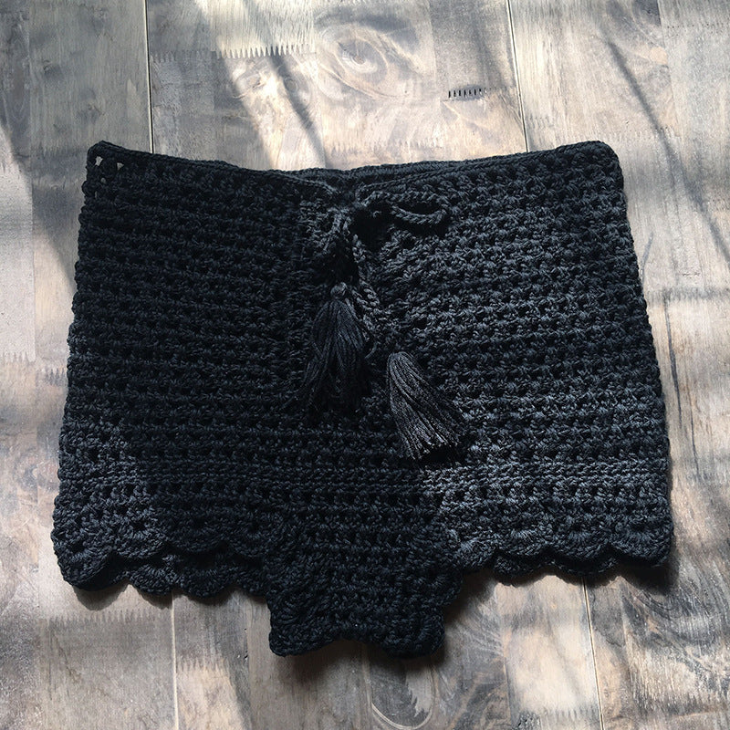 Hand-knitted Crochet Hollow Bikini Shorts