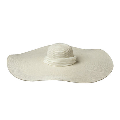 Large Eaves Straw Hat Concave Shape Outdoor Beach Trip