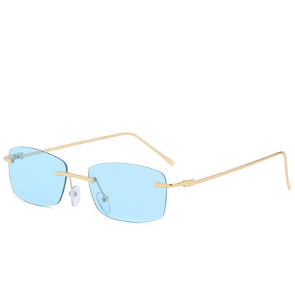 Fashion Rimless Cut-edge Ocean Lens Sunglasses