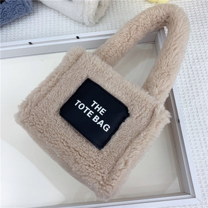 Lamb Fur Fluffy Mini Tote Handbag