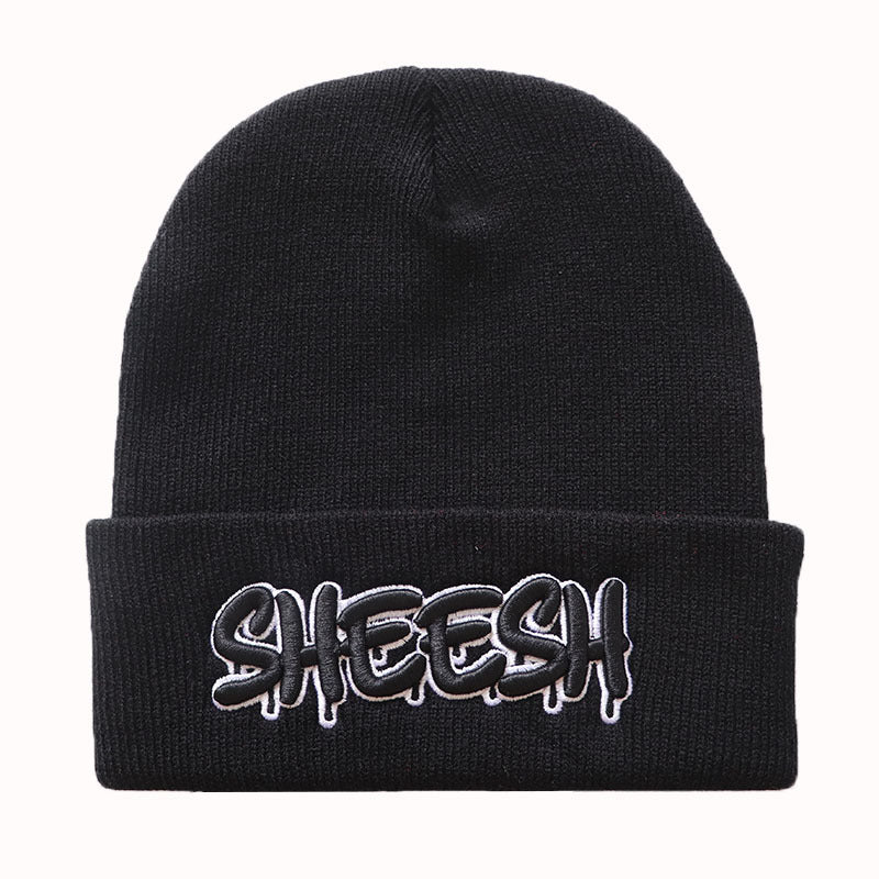 Embroidered Knitted Hat Warm  Hip Hop Woolen