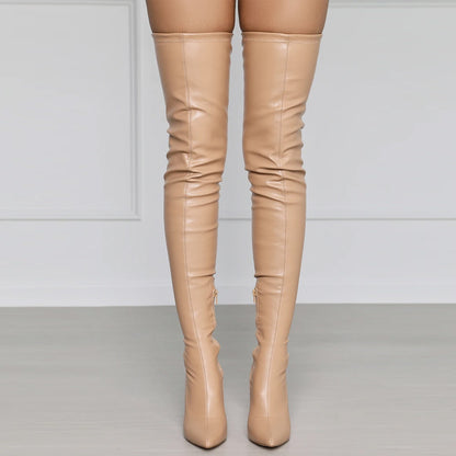 Sexy Pu Pointed High Stiletto Heel Over The Knee Boots