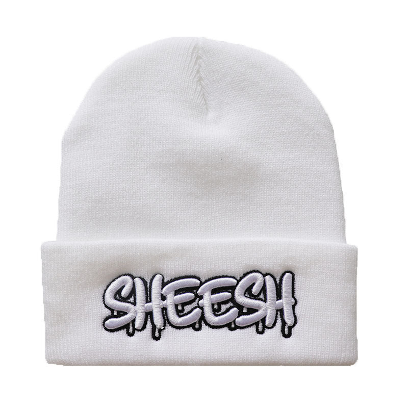 Embroidered Knitted Hat Warm  Hip Hop Woolen