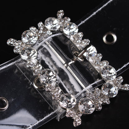 Ladies Rhinestone Buckle Belt