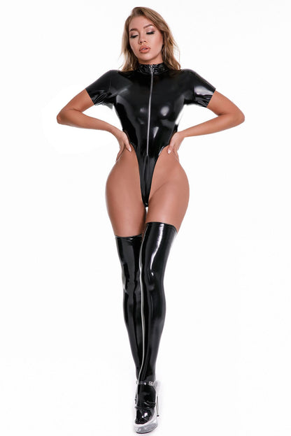 Elastic Leather PU Bodysuit