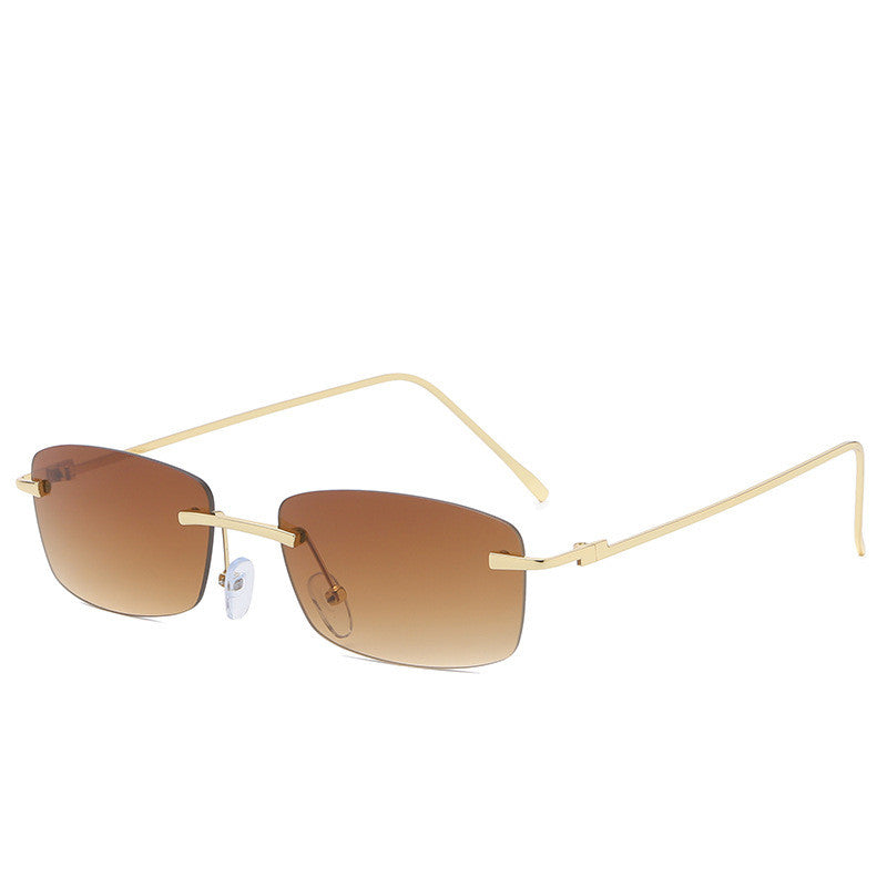 Fashion Rimless Cut-edge Ocean Lens Sunglasses