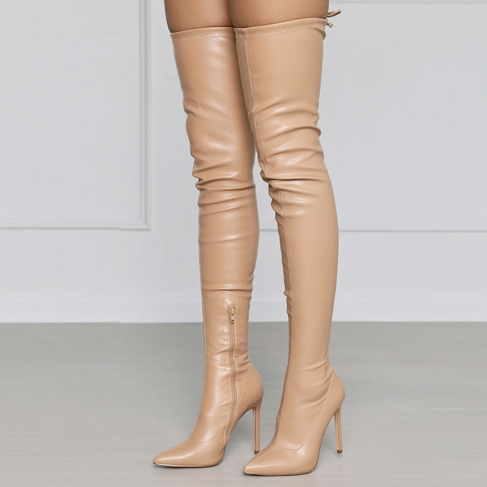 Sexy Pu Pointed High Stiletto Heel Over The Knee Boots