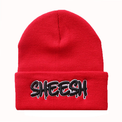 Embroidered Knitted Hat Warm  Hip Hop Woolen