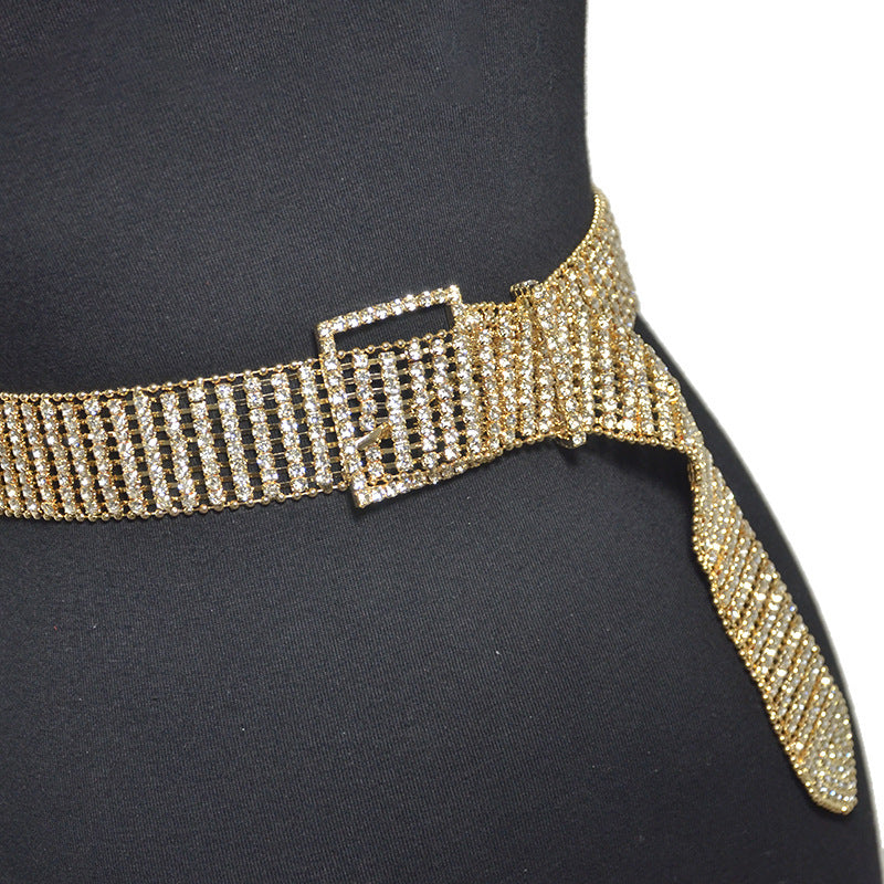 Eight-row Bright Crystal Diamond Belt Chain