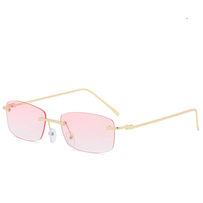 Fashion Rimless Cut-edge Ocean Lens Sunglasses