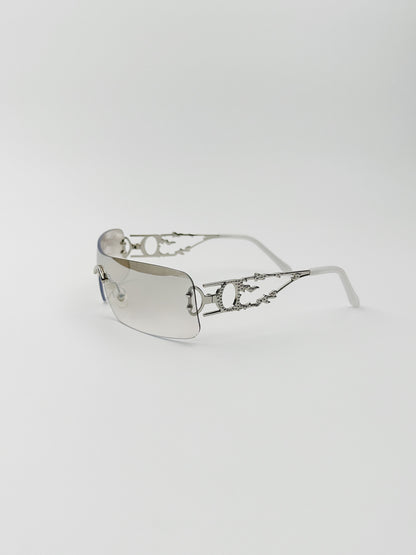 Retro One-piece Metal Punk Sunglasses