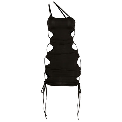 Summer Cutout Drawstring Dress