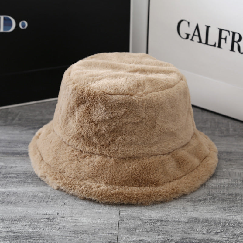 Curled Soft Plush Solid Color Hat