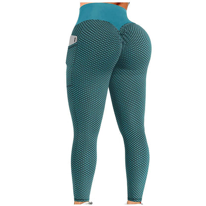 Honeycomb Peach Bottom Fitness Yoga Pants