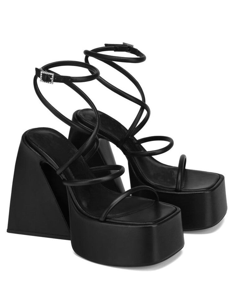 Women's Platform Sandals Thick Bottom Square Head