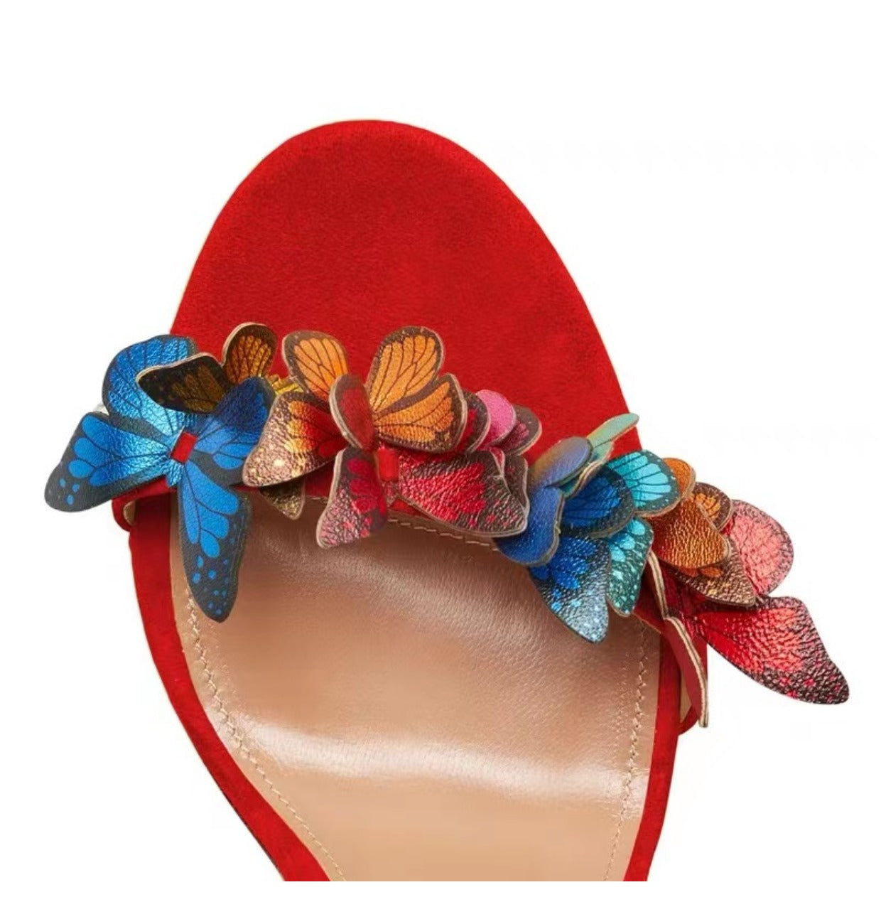 Lace-up Butterfly Green Sandals Round Toe Women's Outerwear