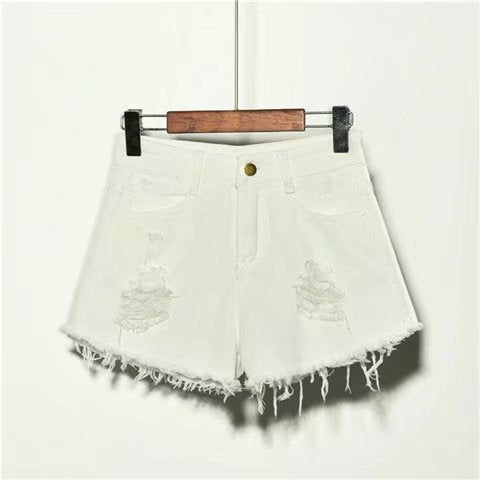 Loose High Waist Cut Out Jean Shorts