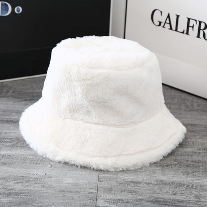 Curled Soft Plush Solid Color Hat